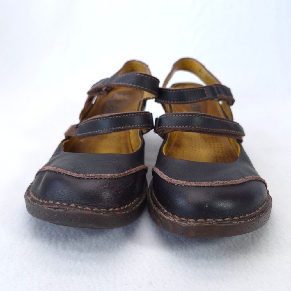 Art Company Mary Jane Wedge Sandals Brown Sz 38 Leather Gorpcore Cottagecore - Picture 3 of 12